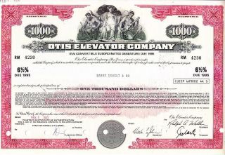 Broker Owned Stock Certificate: Mabon Nugent & Co,  Payee; Otis Elevator,  Issuer photo