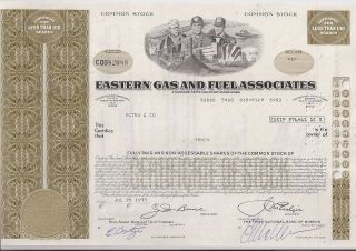 Eastern Gas And Fuel Associates. . . . . . .  1975 Stock Certificate photo