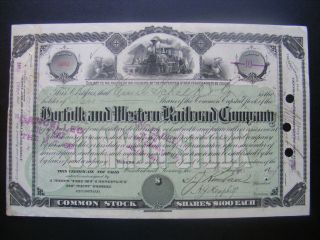 Norfolk & Western Railroad Stock Certificate photo