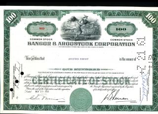 Bangor & Aroostook Stock Certificate photo
