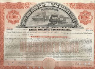 York,  Central & Hudson River Railroad Stock Gold Bond Certificate photo
