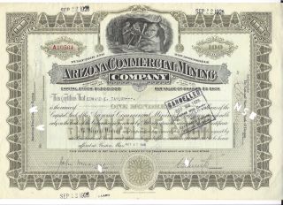 Arizona Commercial Mining Company. . . . . .  1926 Stock Certificate photo