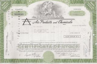 Air Products And Chemicals Inc. . . . . . .  1974 Stock Certificate photo