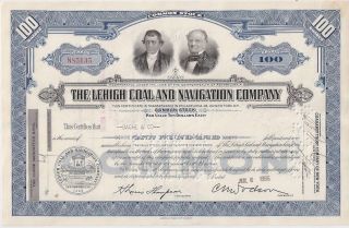 The Lehigh Coal And Navigation Company. . .  1948 Stock Certificate photo