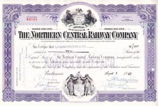 Northern Central Railway Co Pa & Md 1962 Company Stock Certificate photo