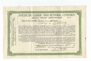 American Lubric And Refining Company Stock Certificate photo