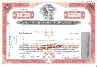 Bulova Watch Compny Inc. . . . . .  1990 Stock Certificate photo
