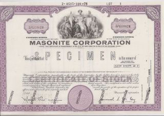 Masonite Corporation. . . . . . .  1950 Stock Certificate photo