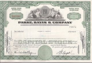 Parke,  Davis & Company. . . . . .  1969 Stock Certificate photo