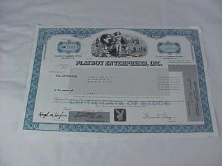 Playboy Stock Certificate Issued August 4,  2009 photo