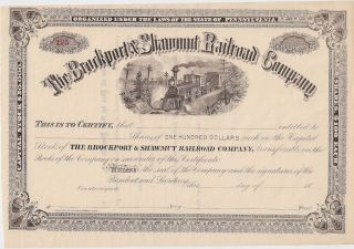 The Brockport & Shawmut Railroad Company. . . . . .  Unissued Stock Certificate photo