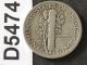 1923 - P Mercury Dime 90% Silver U.  S.  Coin D5474 Dimes photo 1