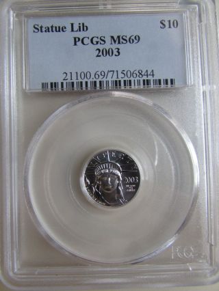 $10 Platinum Liberty Eagle,  2003 Pcgs Ms69 photo