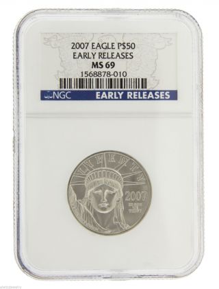 2007 Eagle P$50 Ngc Ms69 Releases Platinum Coin - 1568878 - 010 photo