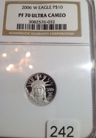 2006 - W U.  S.  $10 Platinum Eagle. .  Pf70 photo