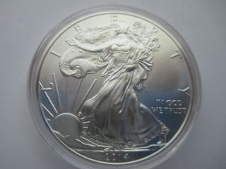 2014 American Silver Eagle Gem Bu 1 Troy Ounce.  999 Fine Silver In Airtite photo