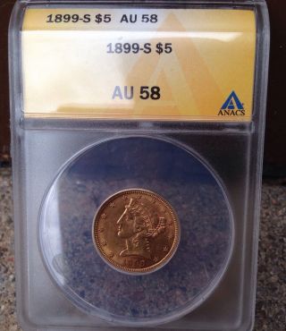 1899 - S $5 Gold Liberty Ngc Au58 451127 - 007 photo