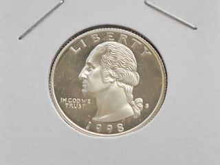 1998 - S Washington Quarter Dcam Proof 90% Silver U.  S.  Coin C9153 photo