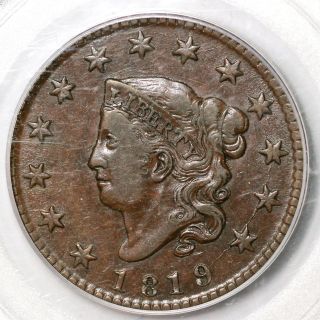 1819 N - 10 R - 4 Pcgs Xf 45 Matron Or Coronet Head Large Cent Coin 1c photo