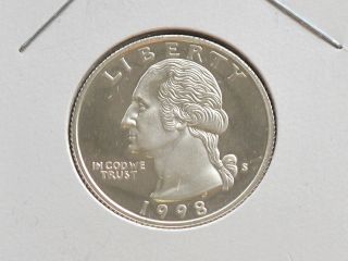 1998 - S Washington Quarter Dcam Proof 90% Silver U.  S.  Coin C9226 photo