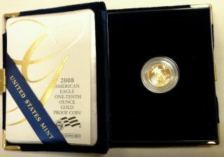 2008 American Eagle One - Tenth 1/10 Ounce Proof Gold Bullion Coin photo