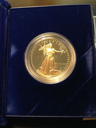 1986 - W American Eagle Liberty $50 Us 1oz Proof Gold Coin W/coa Slg196 photo