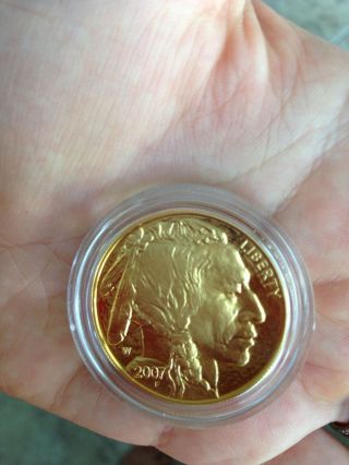 2007 1 Oz.  $50 American Buffalo.  9999 Fine Gold Coin. photo