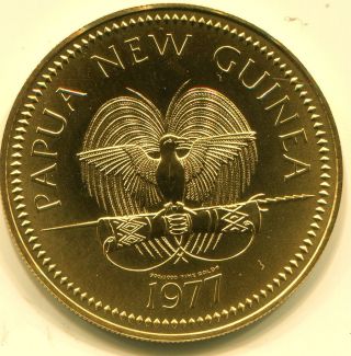 1977 Papua Guinea Gold 100 Kina Hornbill Uncirculated Coin Agw.  2769 Oz photo