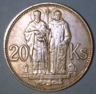 Slovakia 20 Korun 1941 Extremely Fine,  Silver Coin - Cyril & Methodius photo