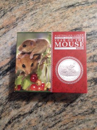 Mouse 1 Oz Silver Proof Perth Series 11 Coin W/packaging & - photo