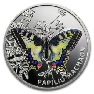 Niue 2011 Proof Silver $1 Butterflies - Old World Swallowtail photo