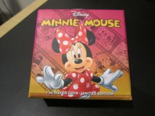 2014 Disney - Minnie Mouse 1 Oz Silver Coin photo