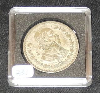 1958 Mexican Un Peso Silver Coin Item 231 photo