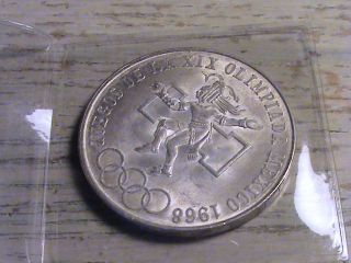 Mexico 25 Pesos 1968 Olympics Coin -.  720 Silver Z275tb photo