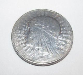 1932 Poland 10 Zlotych Silver Coin 22 Grams Rare Coin Queen Jadwiga Sweet photo