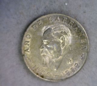 Mexico 5 Pesos 1959 About Uncirculated Silver Coin (stock 0469) photo