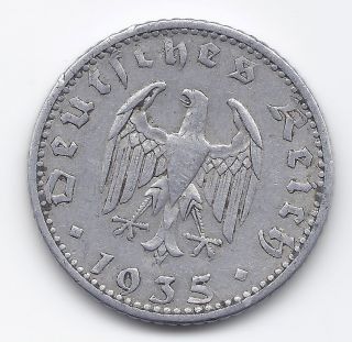 Germany Reich Pfenning 1935 A 50 Rpf Eagle Coin photo