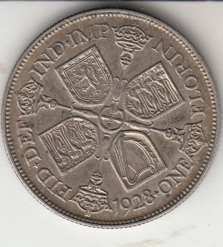 1928 King George V Florin (2/ -) Silver British Coin photo