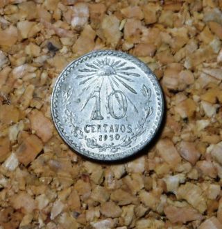 10 Centavos 1930 Mexico Estados Uidos Mexicanos Silver Coin photo