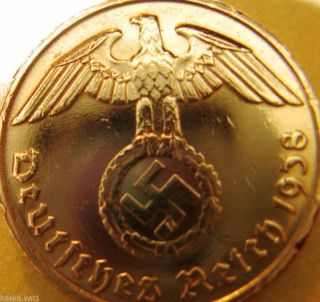 Nazi German 2 Reichspfennig 1938 - D Coin Third Reich Eagle Swastika Wwii photo