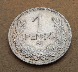 Hungary 1937 - Bp 1 Pengo Vf Silver |c4133 photo