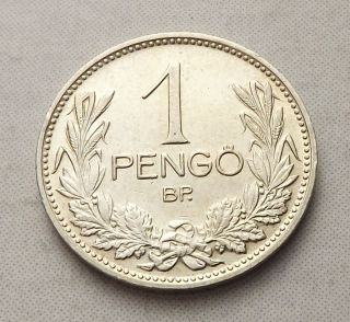 Hungary 1939 - Bp 1 Pengo Vf Silver |c4407 photo