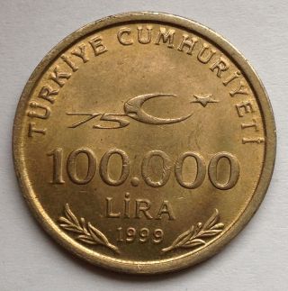 L45 Turkey 100,  000 Lira,  1999 photo