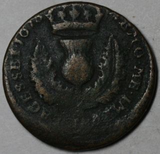 1678 Scotland Charles Ii Rare Copper 6 Pence Coin Great Britain photo