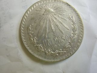 1925 Mo Un Peso Silver Vf,  ? 5th Lowest Mintage photo