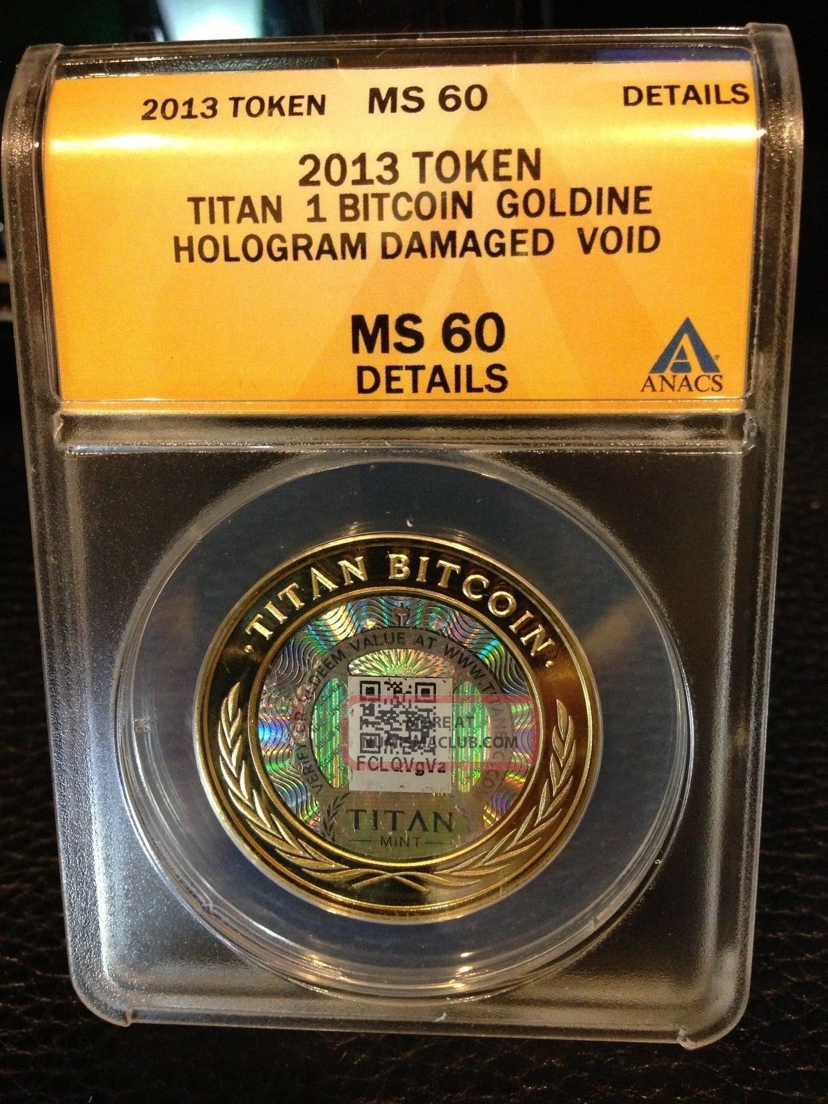 Titan 1 Btc Goldine Anacs Bit Coin Redeemed (, Do ...