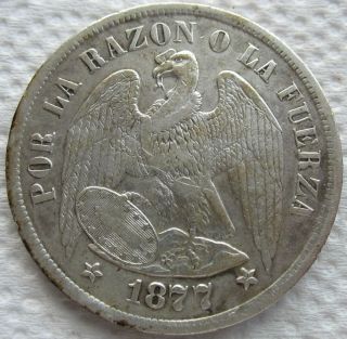 1877 Chile 1 Peso photo