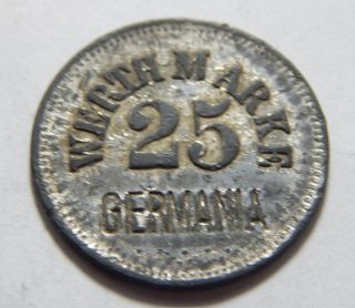 Germania Notgeld 25 Pfennig Emergency Money Coin Ww1 photo