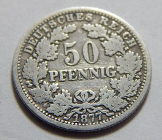 1877e Germany 50 Pfennig Silver Coin - Dresden photo