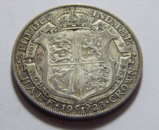 1923 Uk Half Crown Silver Coin King George V.  2273 Troy Oz Of Actual Silver Asw photo